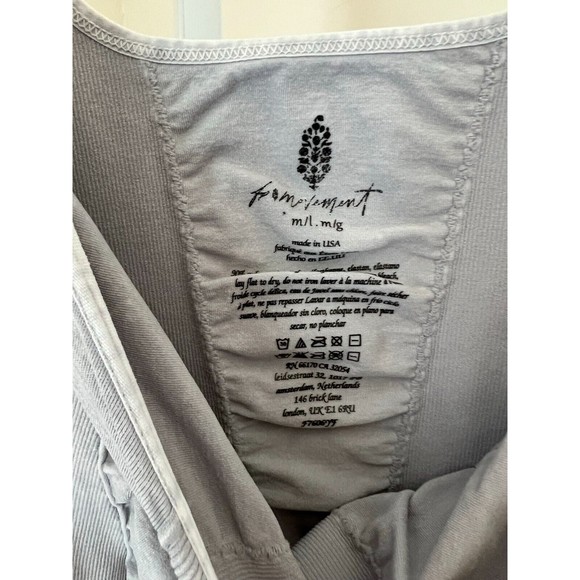 Free People Womens Medium Large Good Karma Flared One Piece Ice Gray Athleisure - Picture 6 of 9